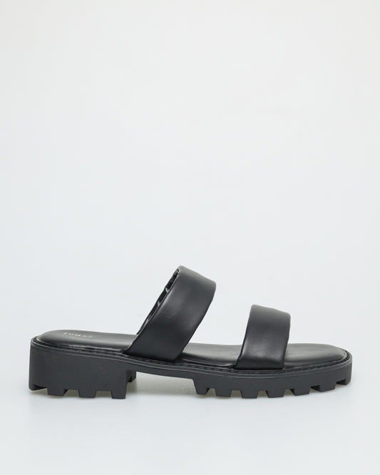Tomaz NN223 Ladies Double Strap Chunky Sandals (Black)