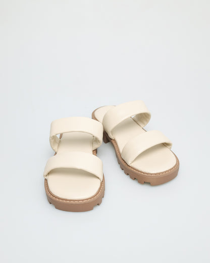 Tomaz NN223 Ladies Double Strap Chunky Sandals (Cream)