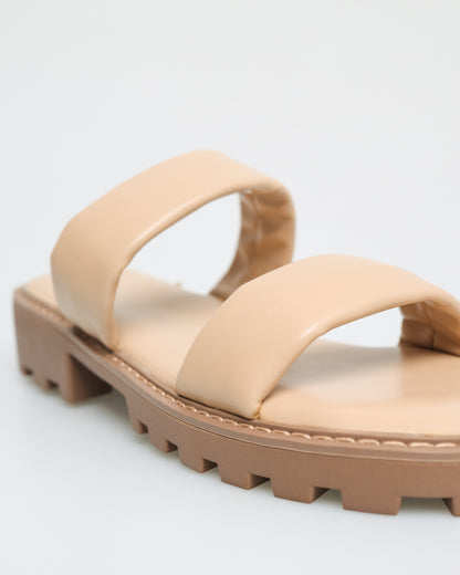 Tomaz NN223 Ladies Double Strap Chunky Sandals (Beige)