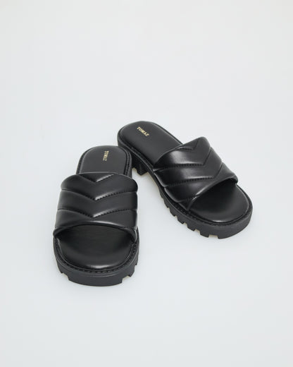 Tomaz NN222 Ladies Chunky Puffed Sandals (Black)