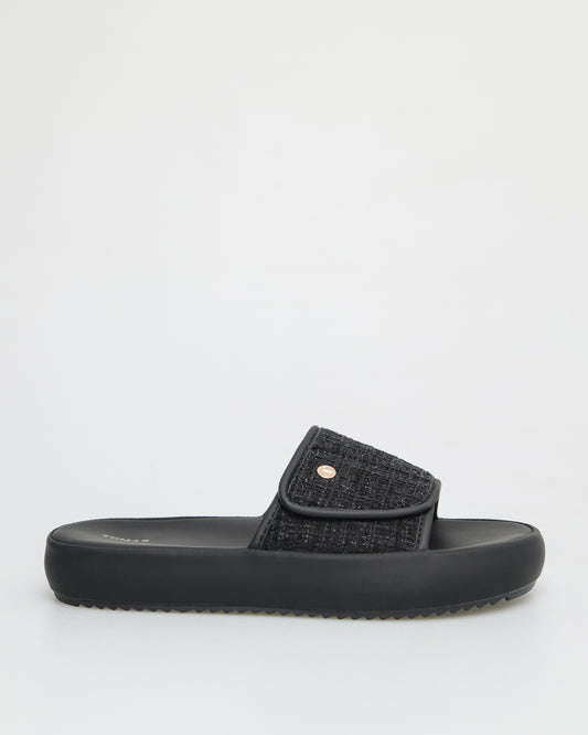 Tomaz NN213 Ladies Glitter Textured Sandals (Black)