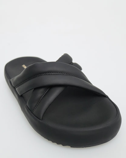 Tomaz NN268 Ladies Padded X Strap Sandals (Black)