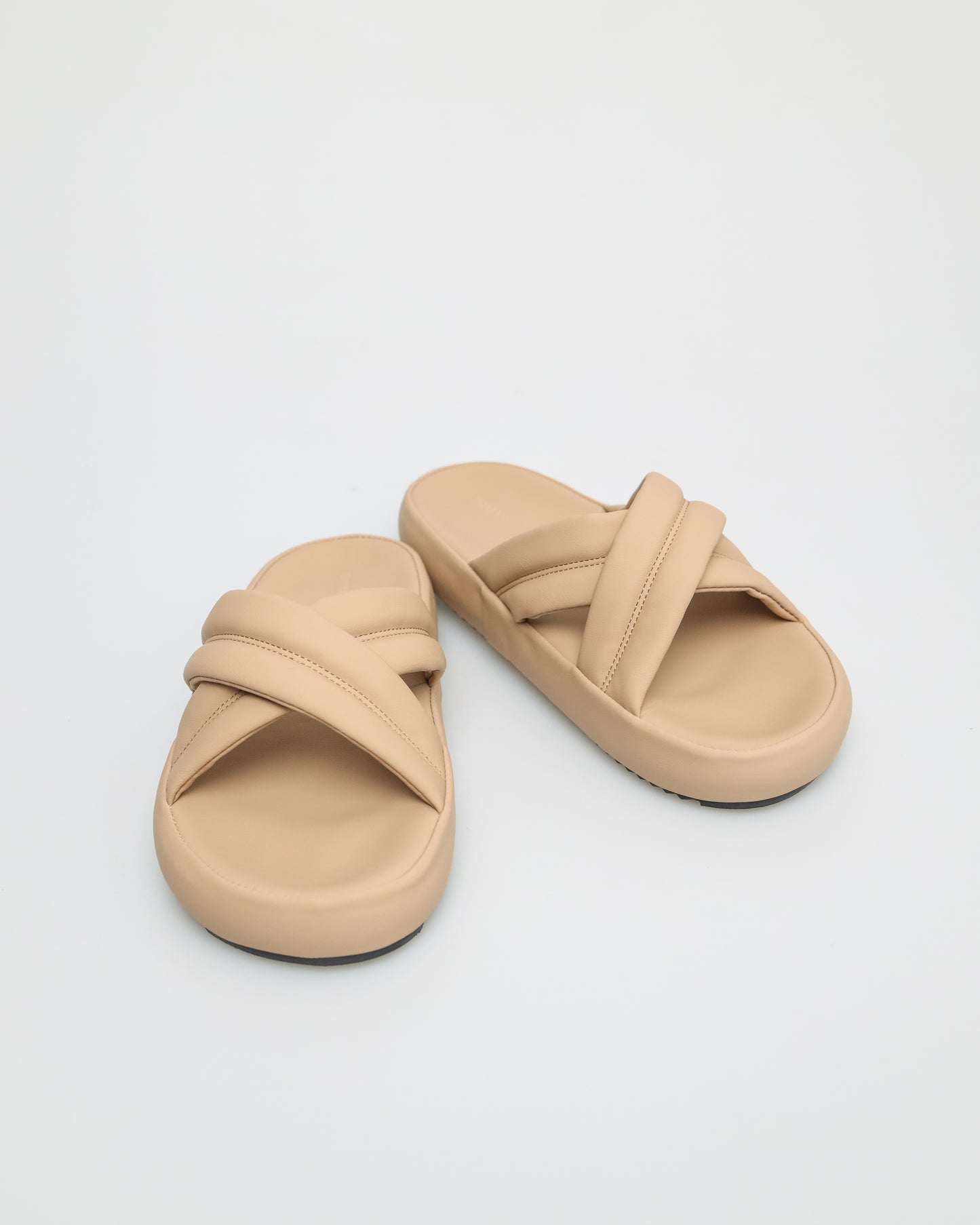 Tomaz NN268 Ladies Padded X Strap Sandals (Beige)