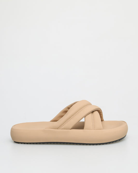 Tomaz NN268 Ladies Padded X Strap Sandals (Beige)