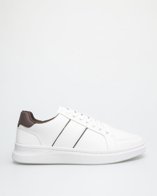 Tomaz C627 Men's PureStep Sneakers (White/Coffee)