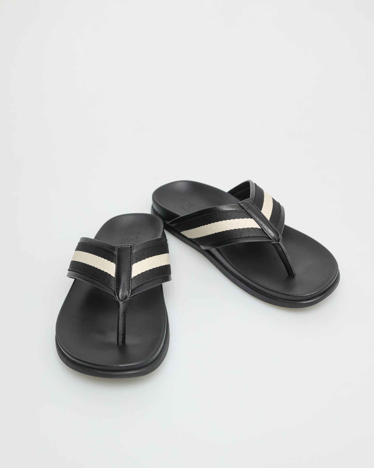 Tomaz C634 Men's Stripe Sandal (Black/Off White)