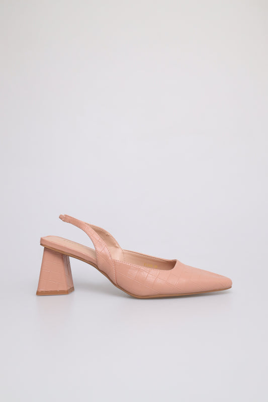 Tomaz FL046 Ladies Pointed Toe Slingback Heels (Pink)