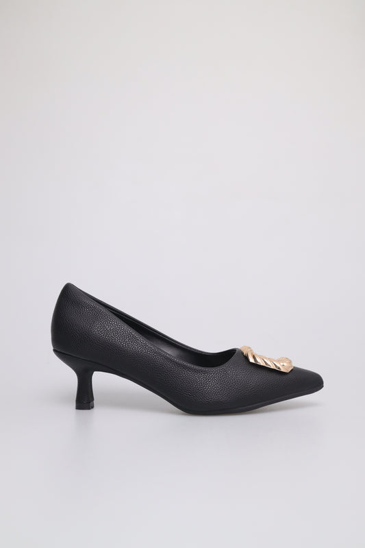 Tomaz FL051 Ladies Gold Crusted Heels (Black)