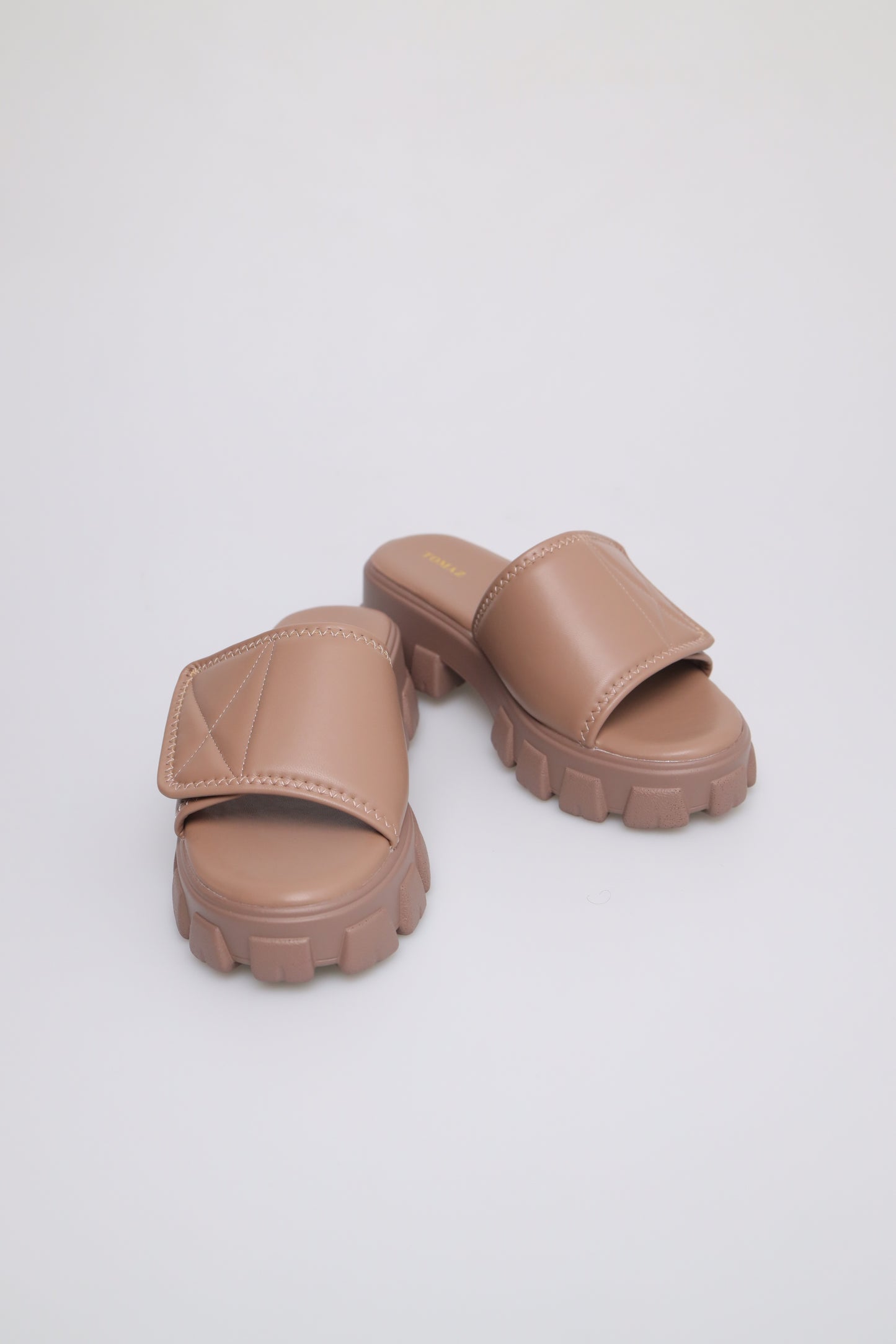 Tomaz FL057 Ladies Slide On Sandals (Khaki)