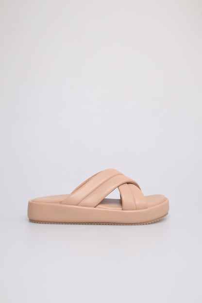 Tomaz FL058 Ladies Slide On Sandals (Beige)