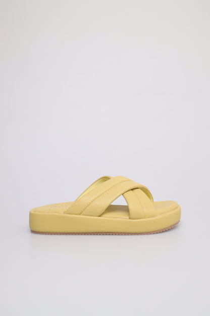 Tomaz FL058 Ladies Slide On Sandals (Yellow)