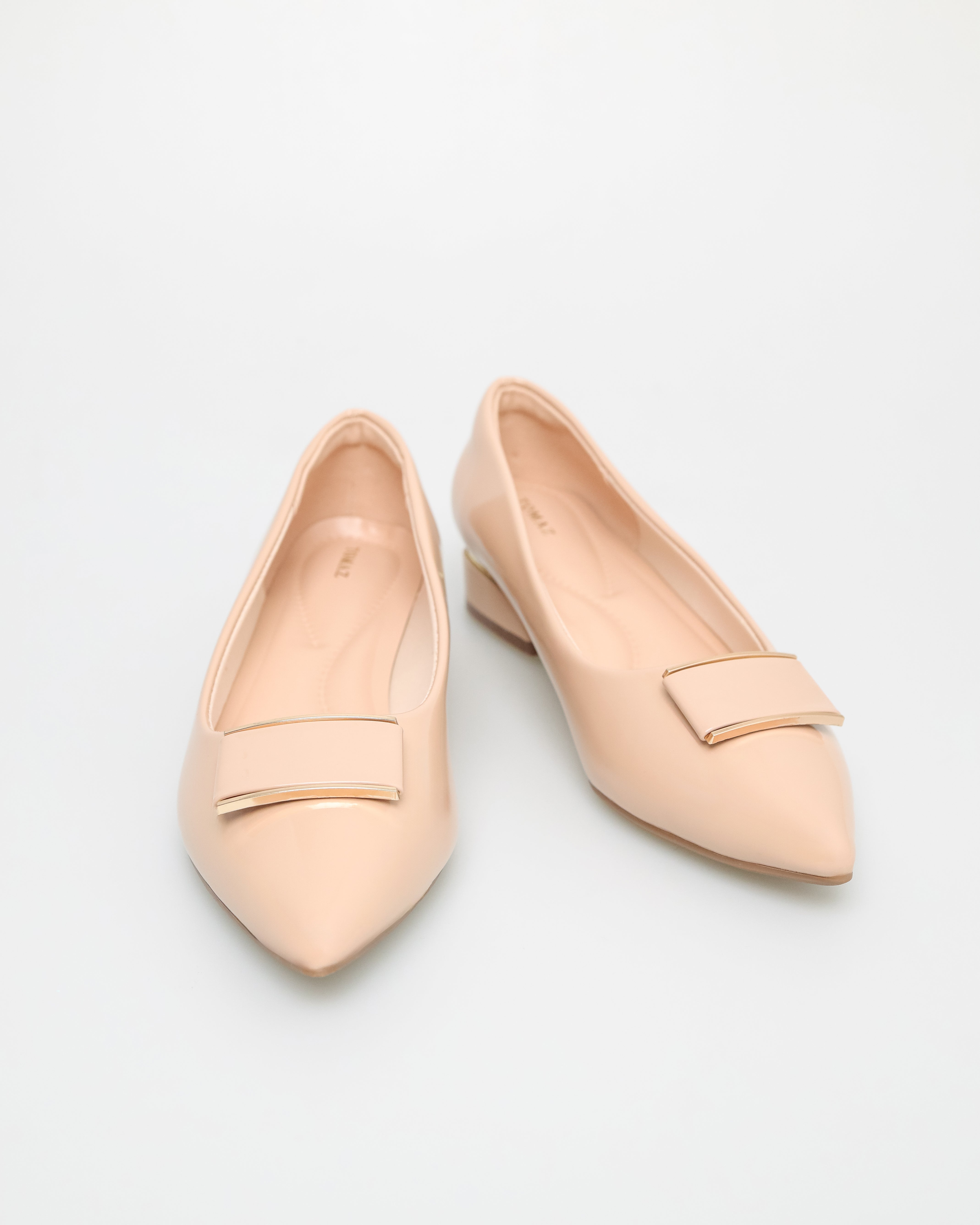 Tomaz NN273 Ladies Square Emblem Flats (Beige)