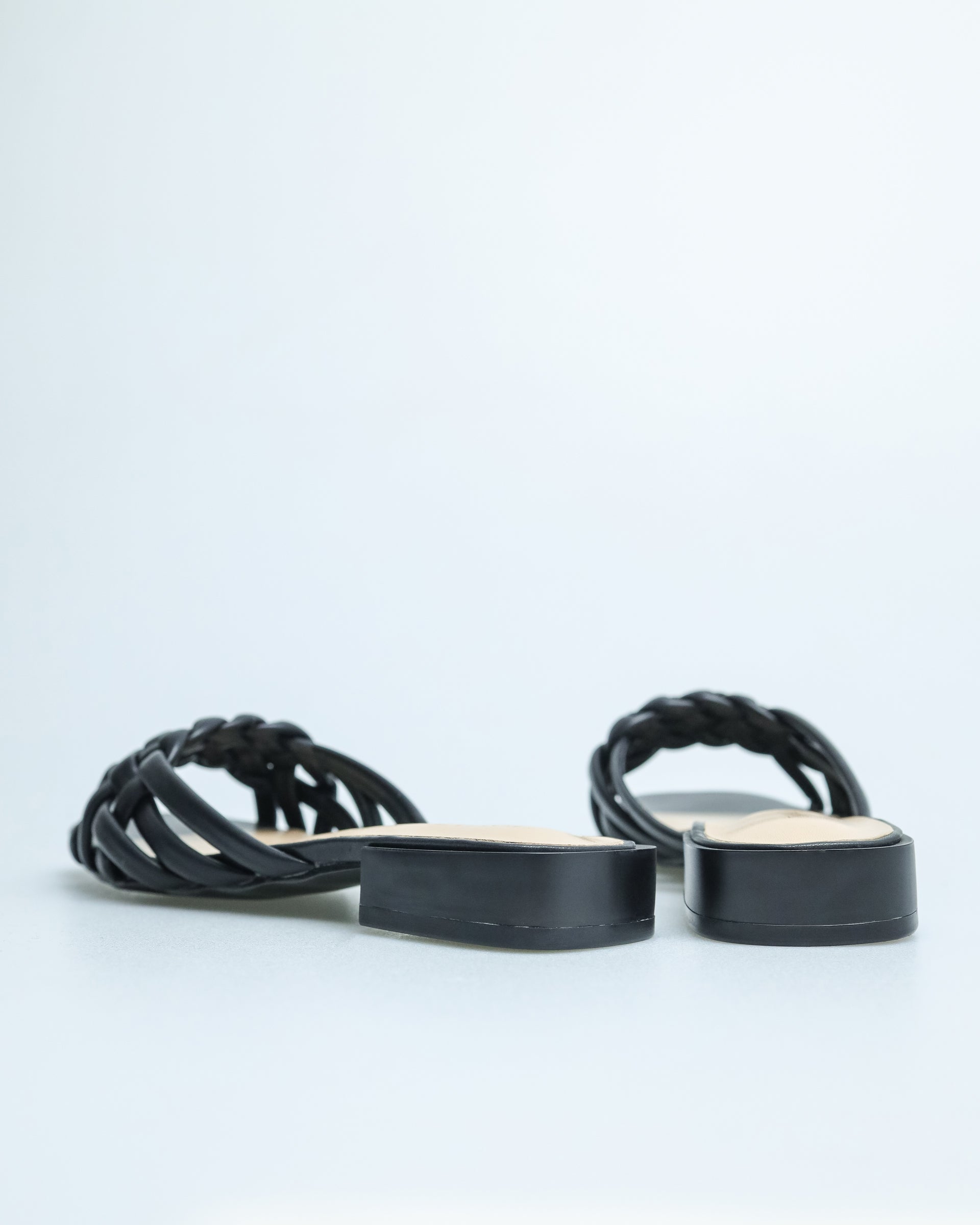 Tomaz YX55 Ladies Braided Strap Sandals (Black)