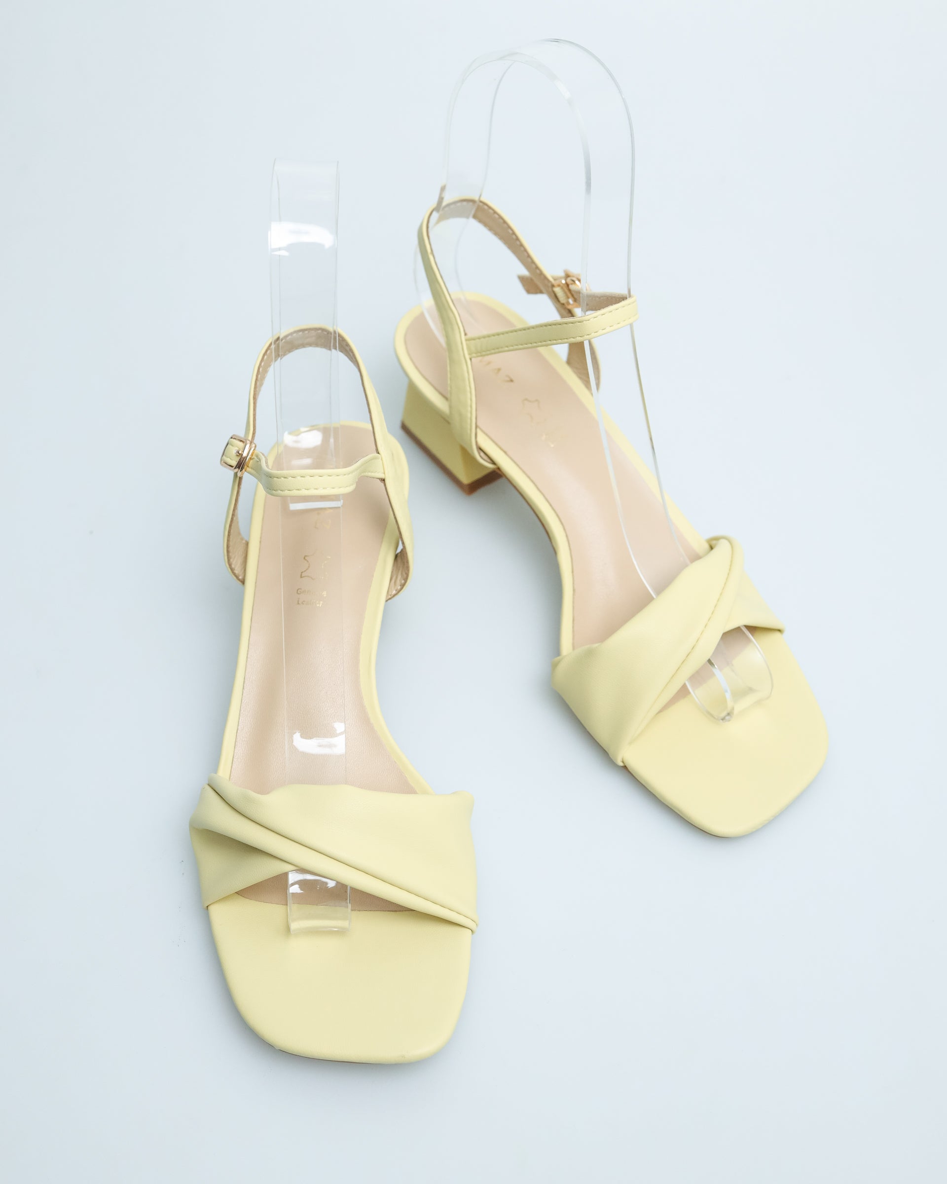 Tomaz YX109 Ladies Knotted Strap Slingback Heels (Yellow)