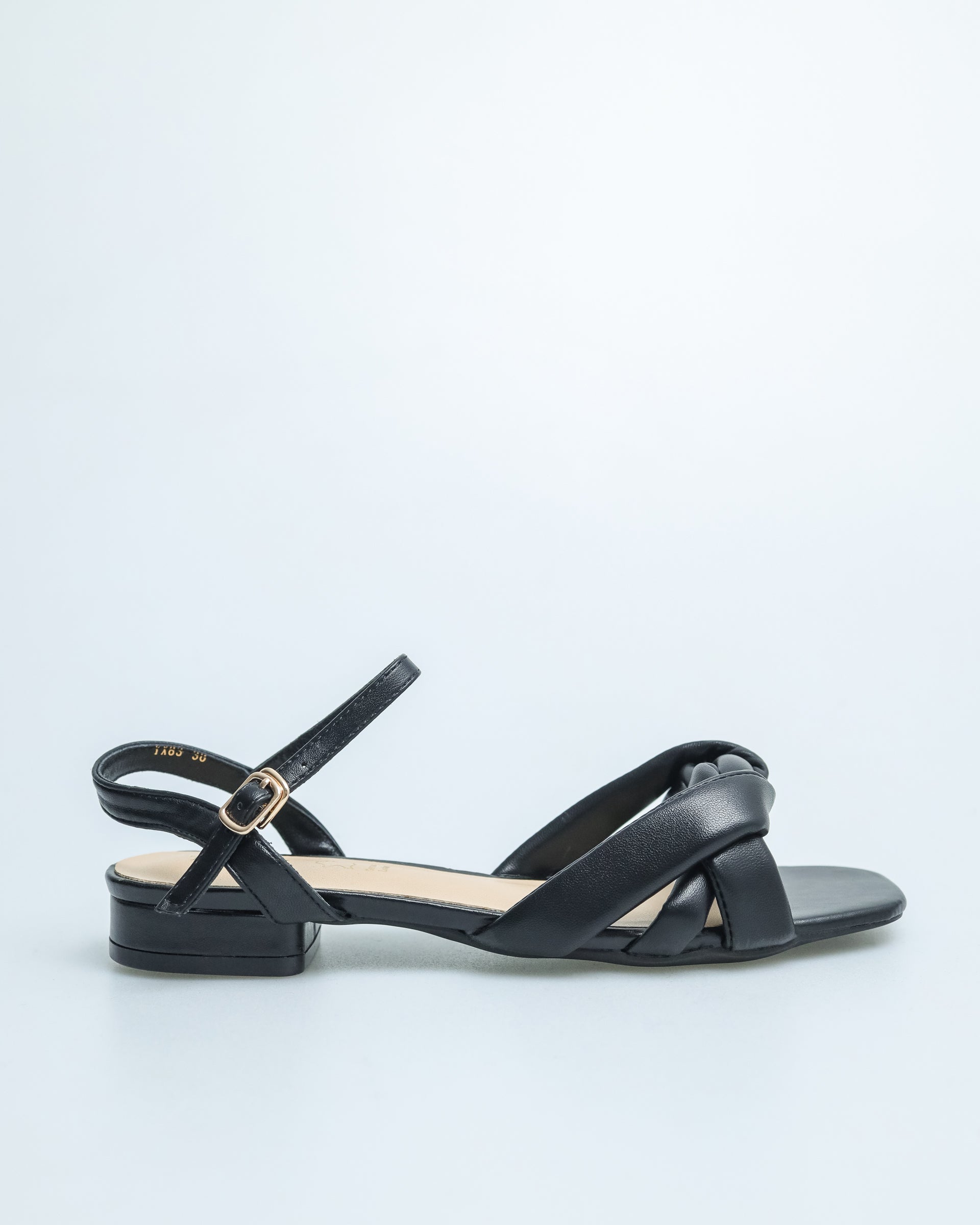 Sandal Selempang Belakang Tomaz YX83 Tali Pusing Wanita (Hitam)