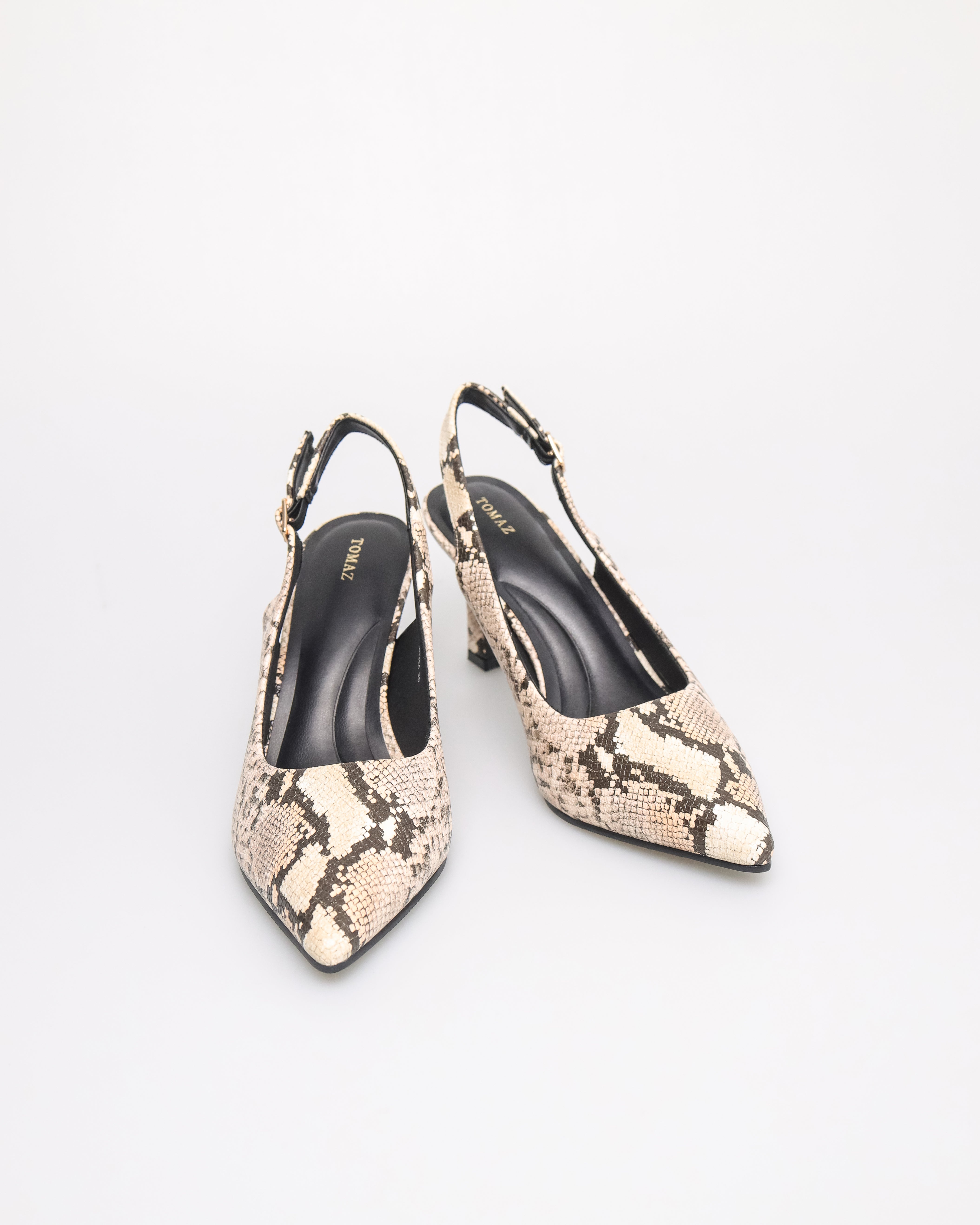 Tomaz NN354 Ladies Pointy Slingback Heels (Snake)