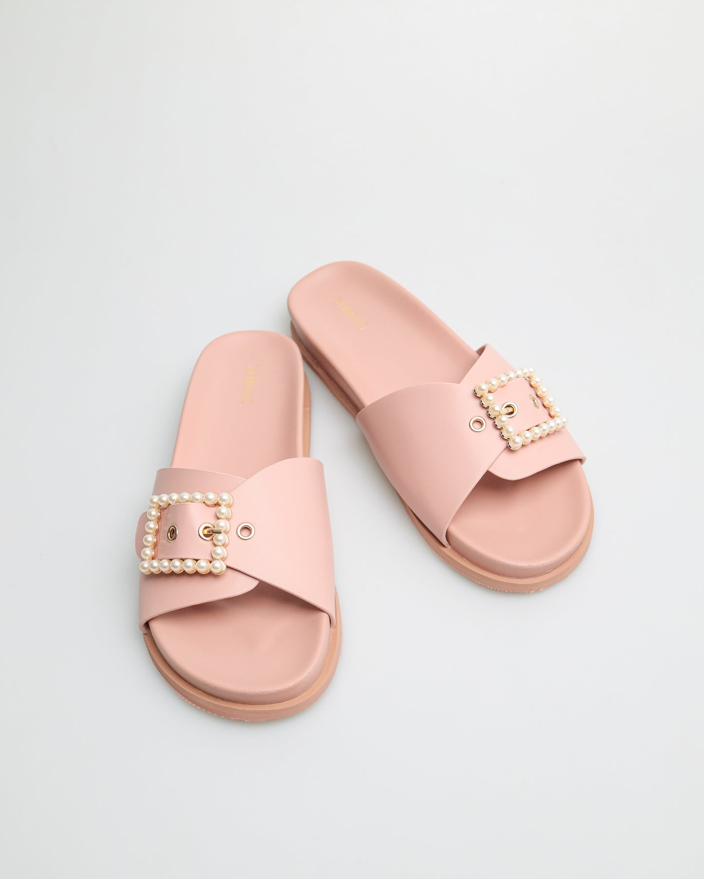 Tomaz YX134 Ladies Pearl Buckle Sandals (Pink)