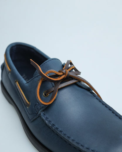 Tomaz C328A Men's Leather Boat Shoes (Blue)