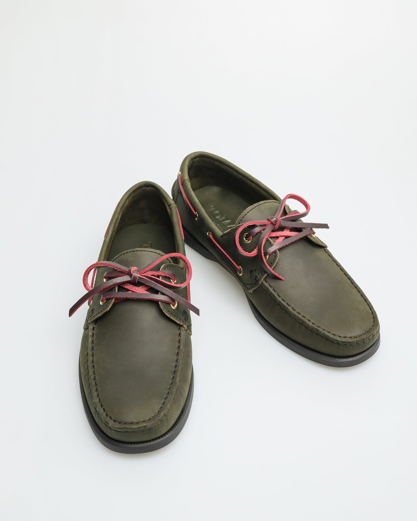 Tomaz C328A Men's Leather Boat Shoes (Green)
