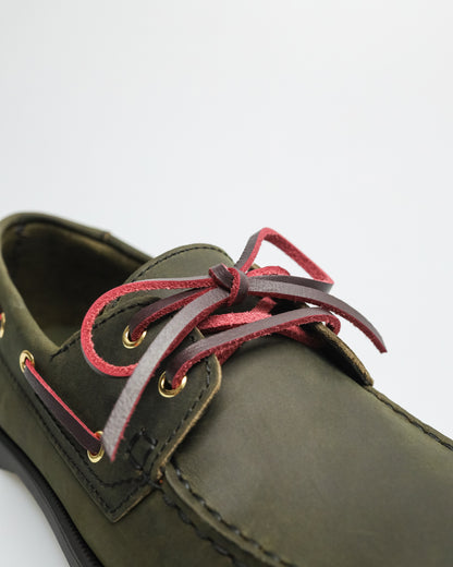 Tomaz C328A Men's Leather Boat Shoes (Green)
