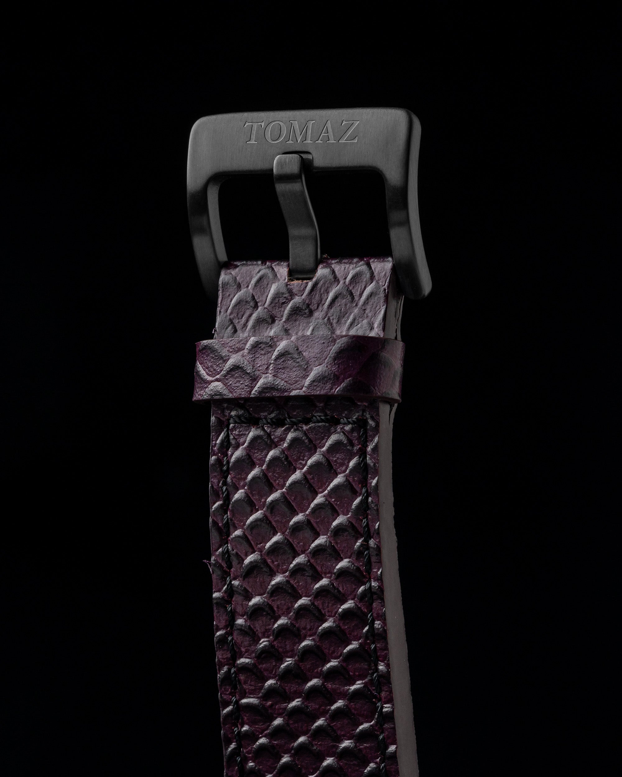 Jezper TQ021A-D7 (Black/Purple) Purple Salmon Leather Strap