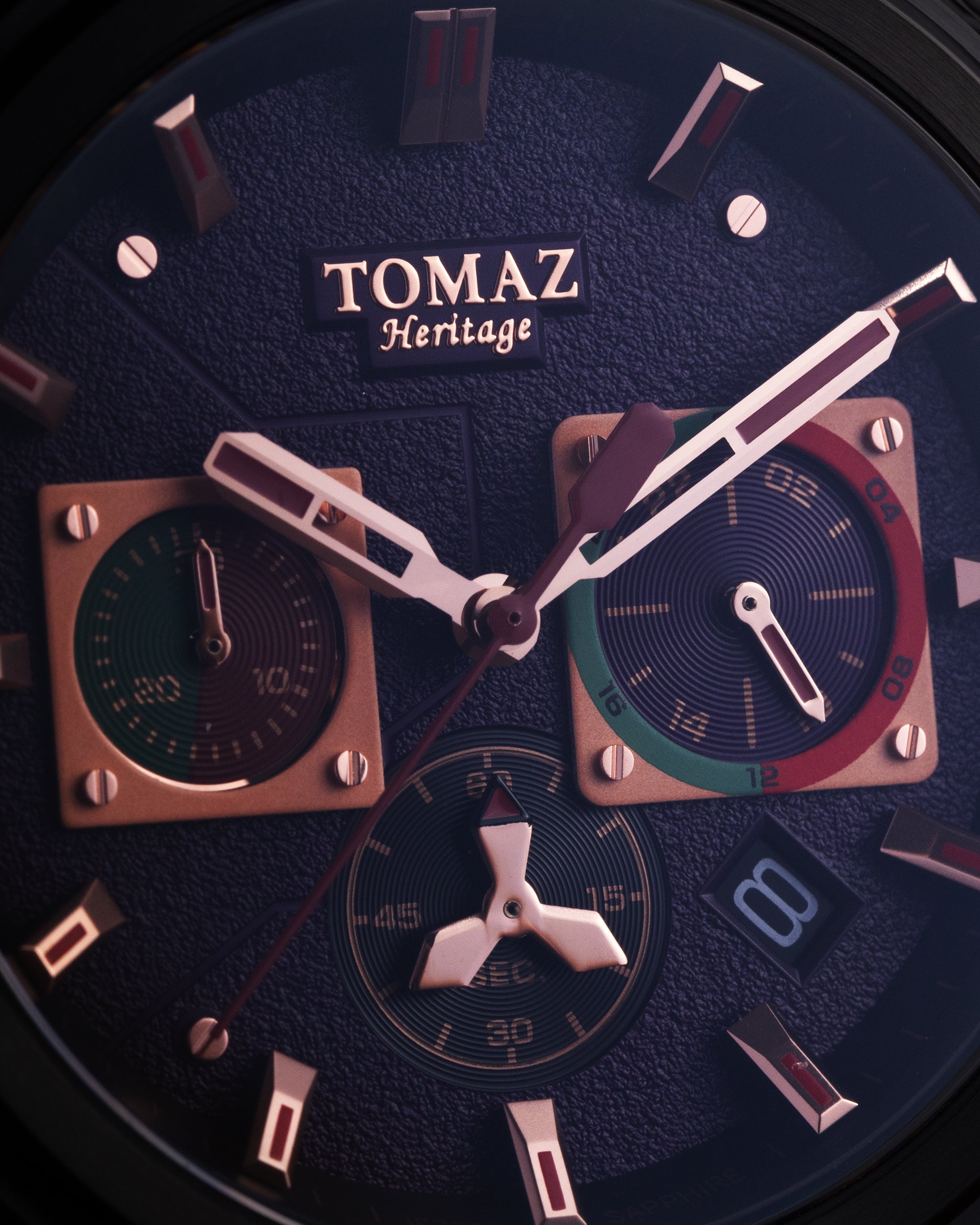 Jezper TQ021A-D7 (Black/Purple) Purple Salmon Leather Strap
