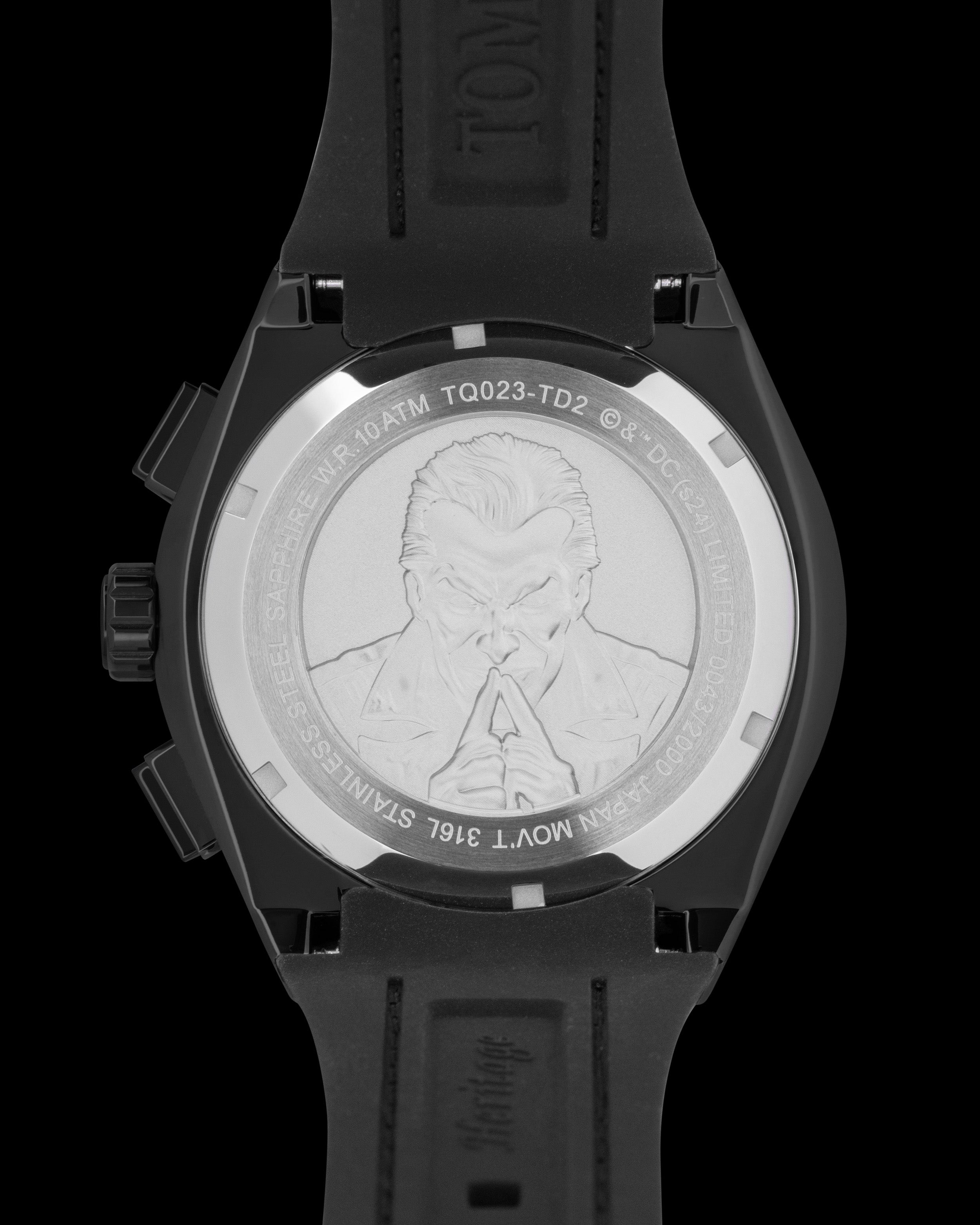 DC Joker TQ023-TD2 (Hitam/Ungu) dengan Kristal Ungu dan Hijau (Kulit Ungu dengan Tali Silikon)