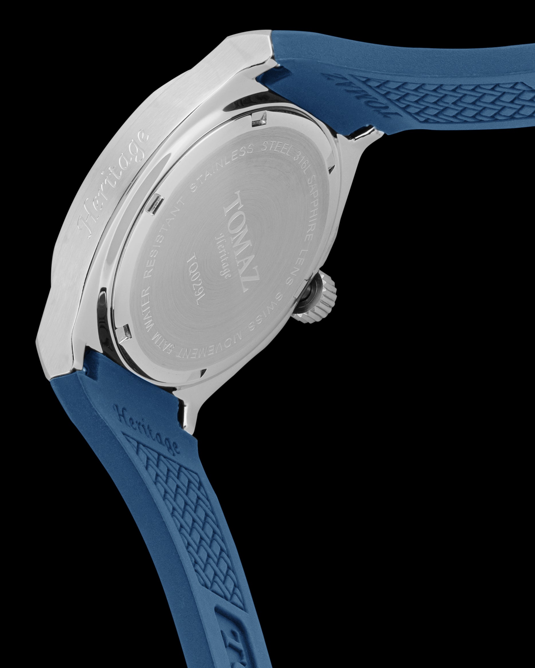 Jam Tangan Wanita Tomaz TQ029L-D14 (Perak/Biru) dengan Tali Getah Kristal dan Biru