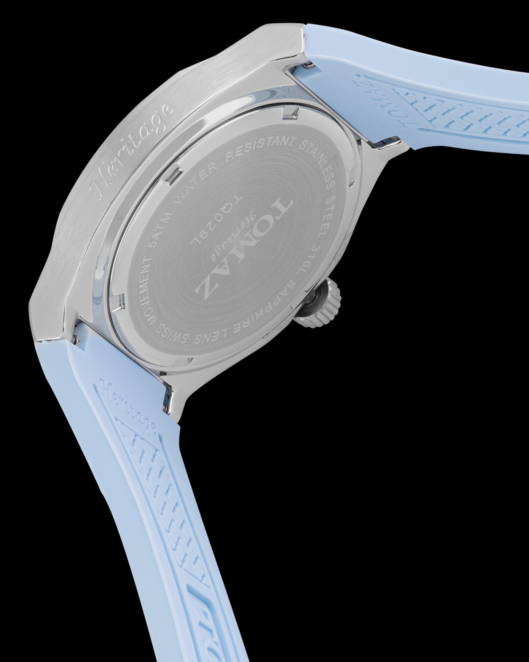 Tomaz Ladies Watch TQ029L-D15 (Silver/Light Blue) with Crystal and Light Blue Rubber Strap