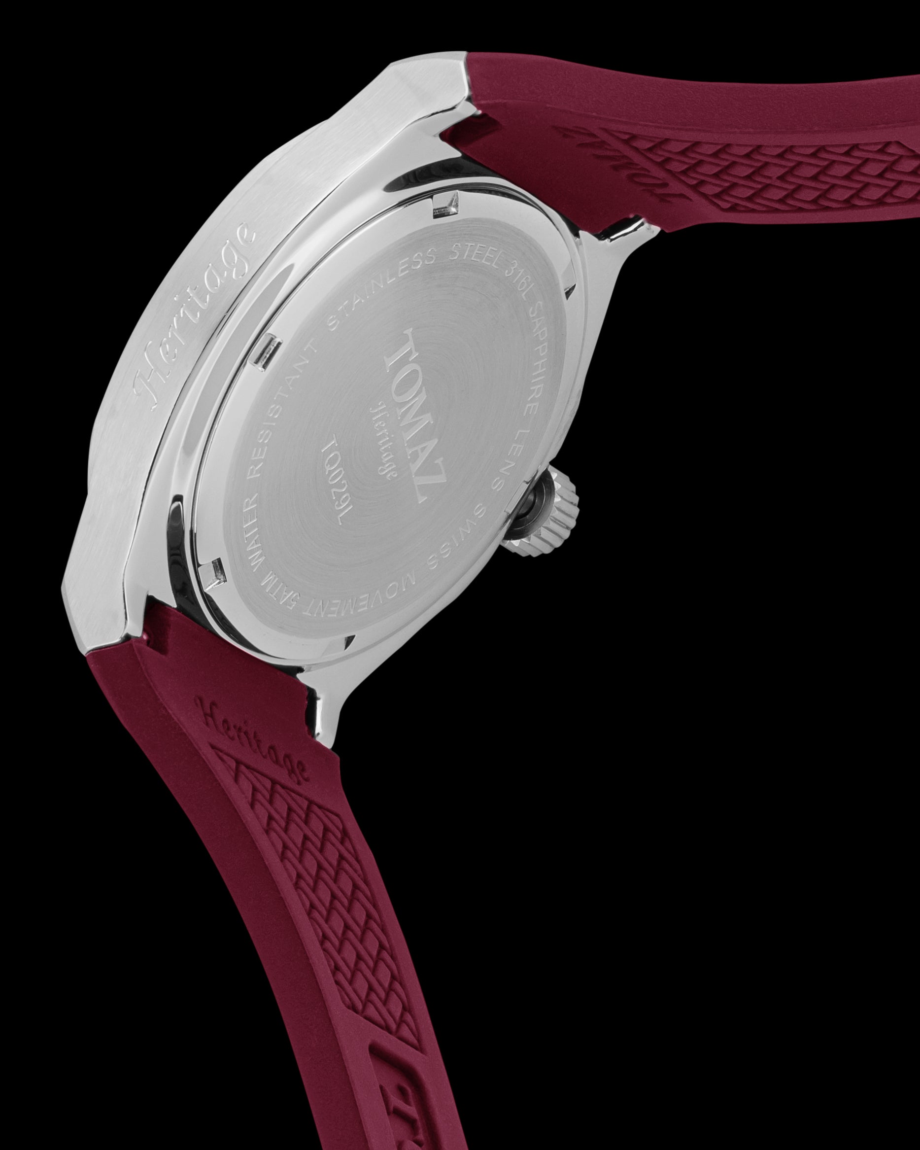 Jam Tangan Wanita Tomaz TQ029L-D17 (Perak/Merah) dengan Tali Getah Kristal dan Merah Jambu