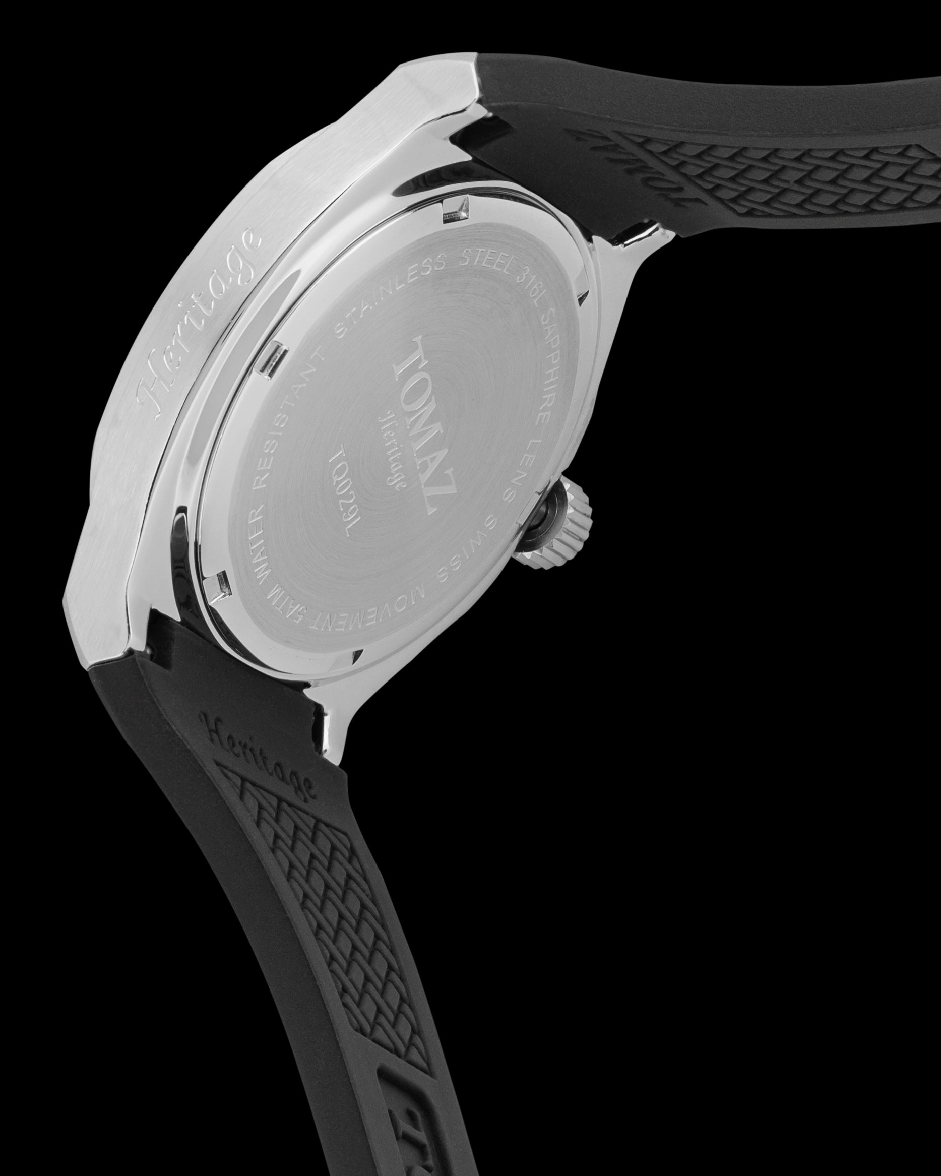 Jam Tangan Wanita Tomaz TQ029L-D4 (Perak/Hitam) dengan Kristal Swarovski Putih dan Tali Silikon Getah Hitam