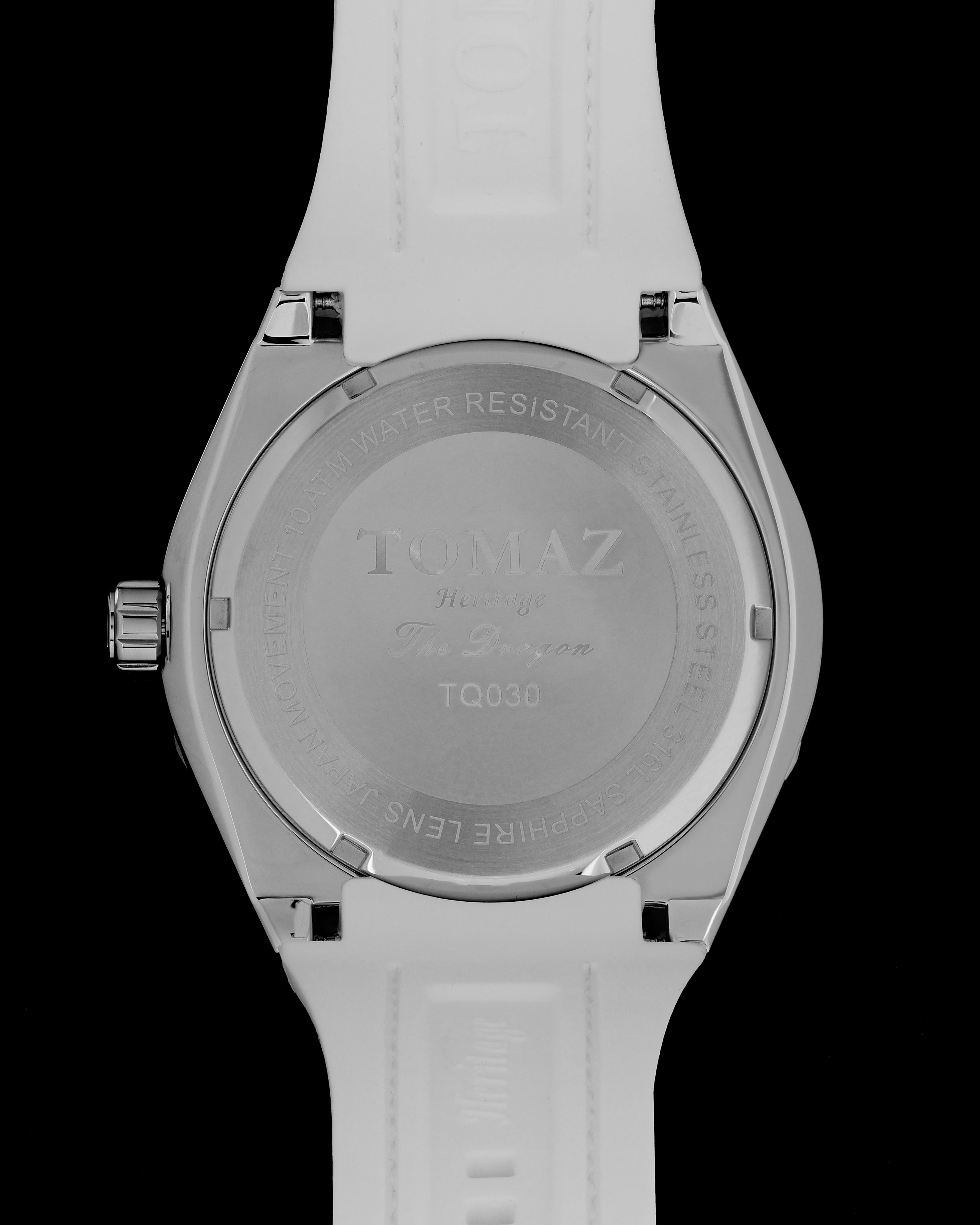 Romeo XL Dragon TQ030-3D4 White Rubber Leather Strap