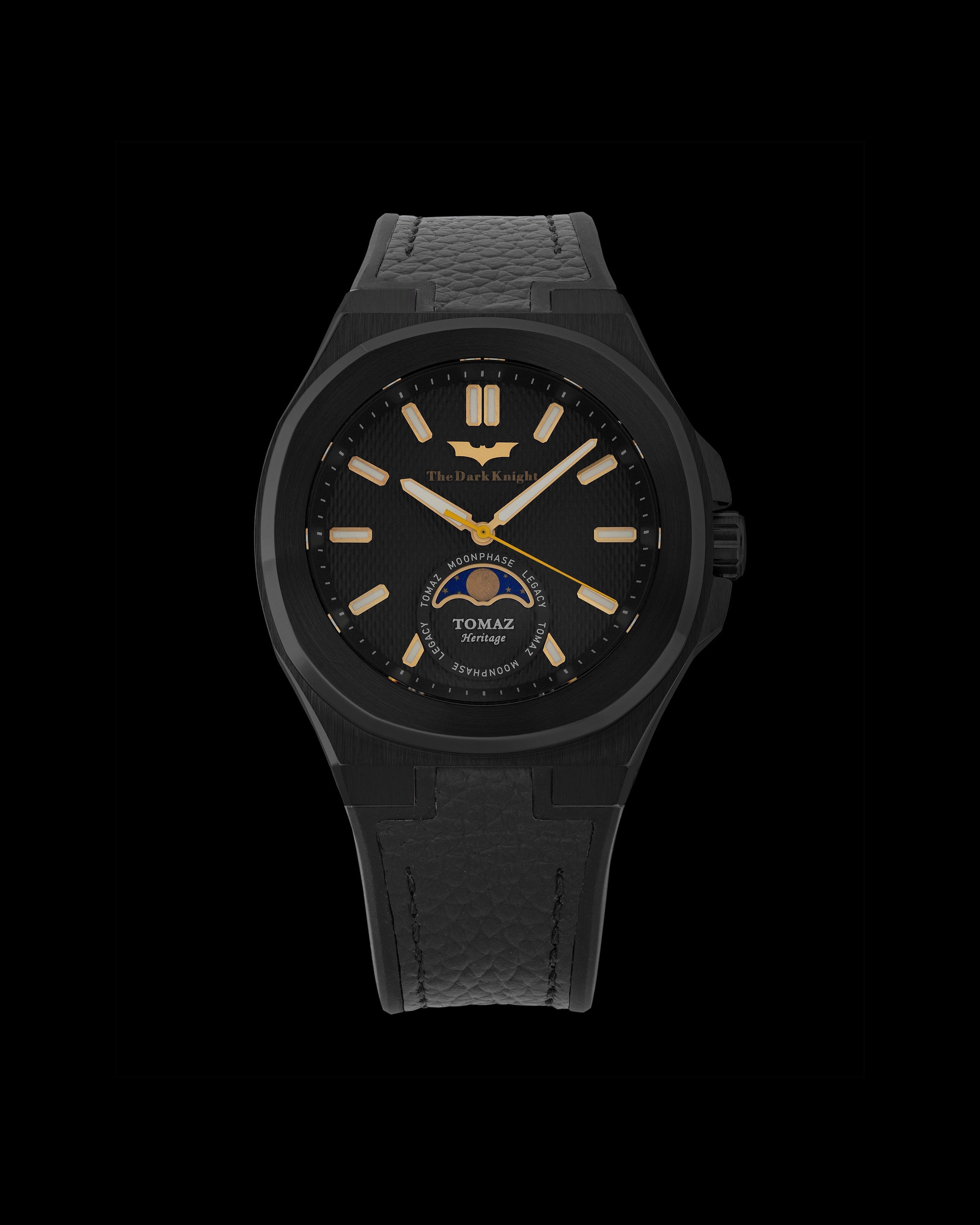 DC The Dark Knight TQ046-8D2 (Black) with Black Rubber Leather Strap