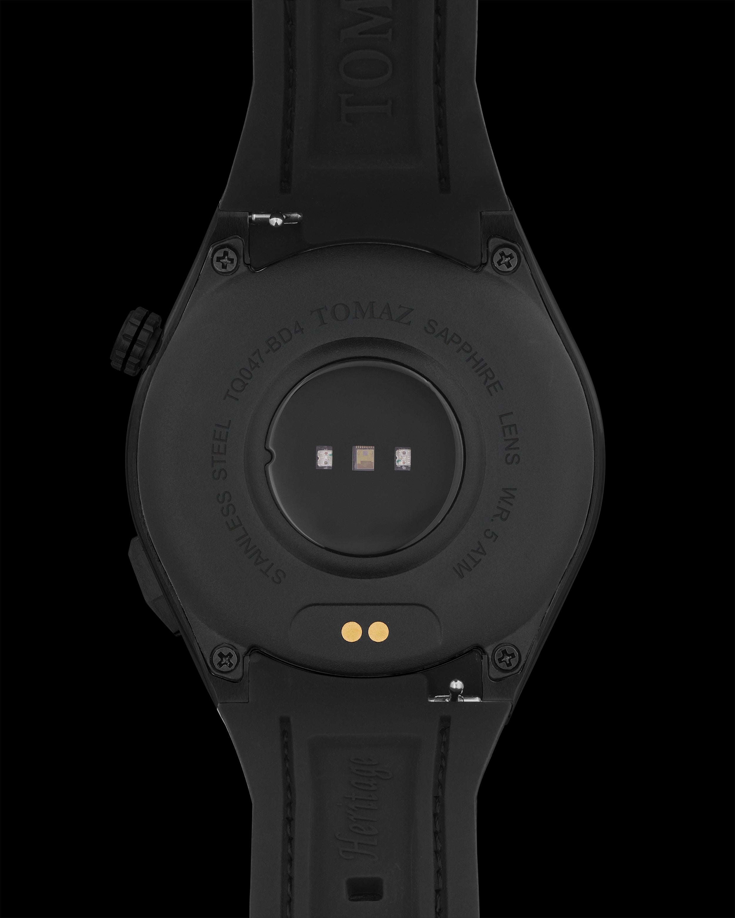 Tomaz Smartwatch TQ047-BD4 (Gold) with Black Rubber Leather Strap