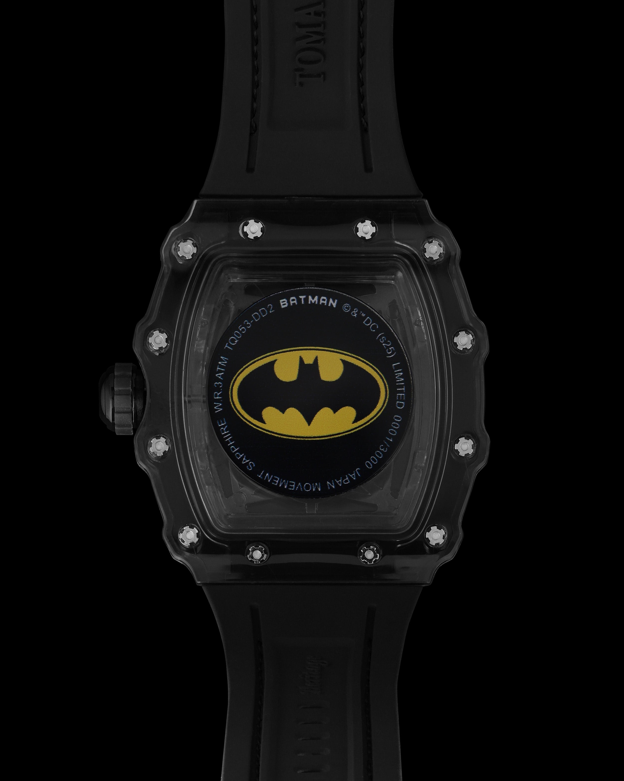 Turbo oleh Tomaz - Edisi Batman TQ053-DD2 (Kelabu/Hitam) dengan Tali Kulit Getah Hitam