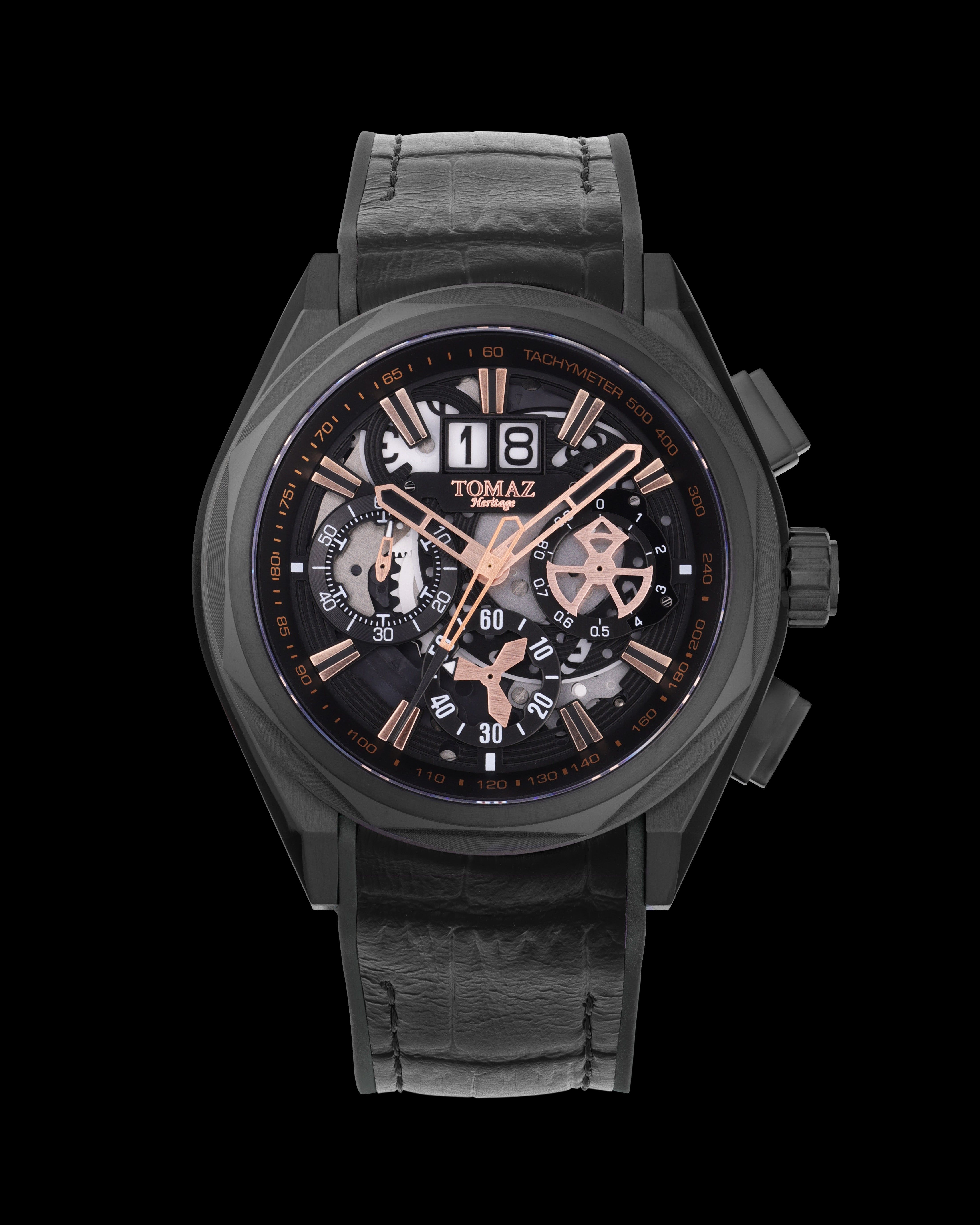 Tomaz RAWR II TQ103-D1 Skeleton Big Date Chronograph Watch