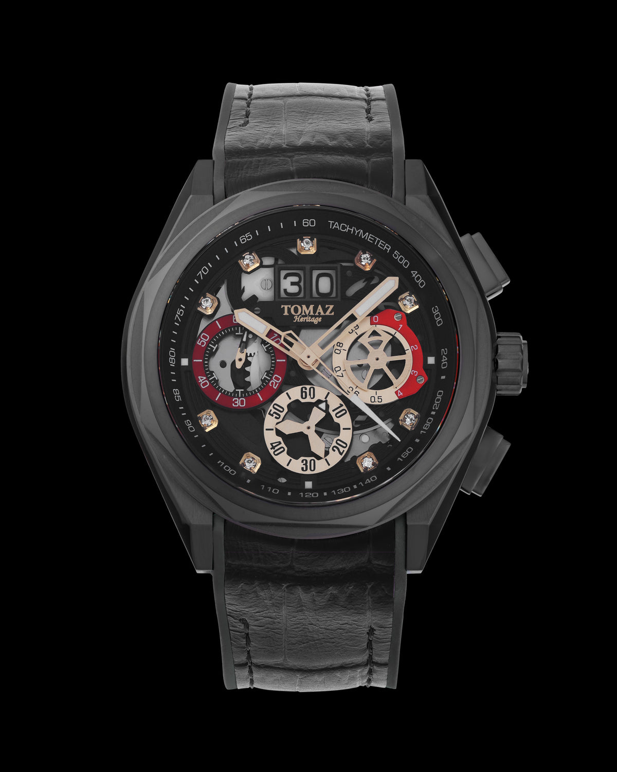 Tomaz RAWR II TQ103-D5 Skeleton Big Date Chronograph Watch