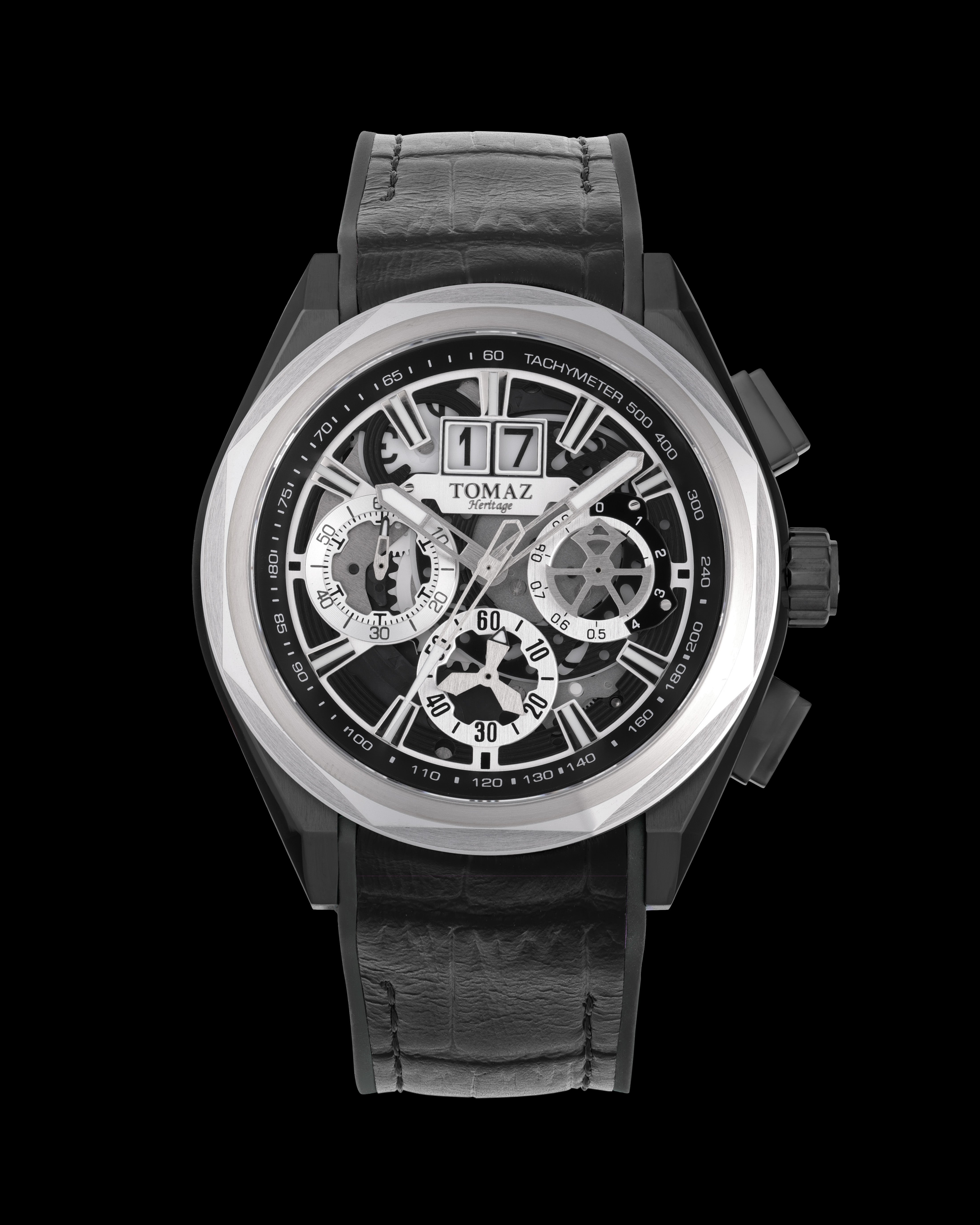 Tomaz RAWR II TQ103-D6 Skeleton Big Date Chronograph Watch