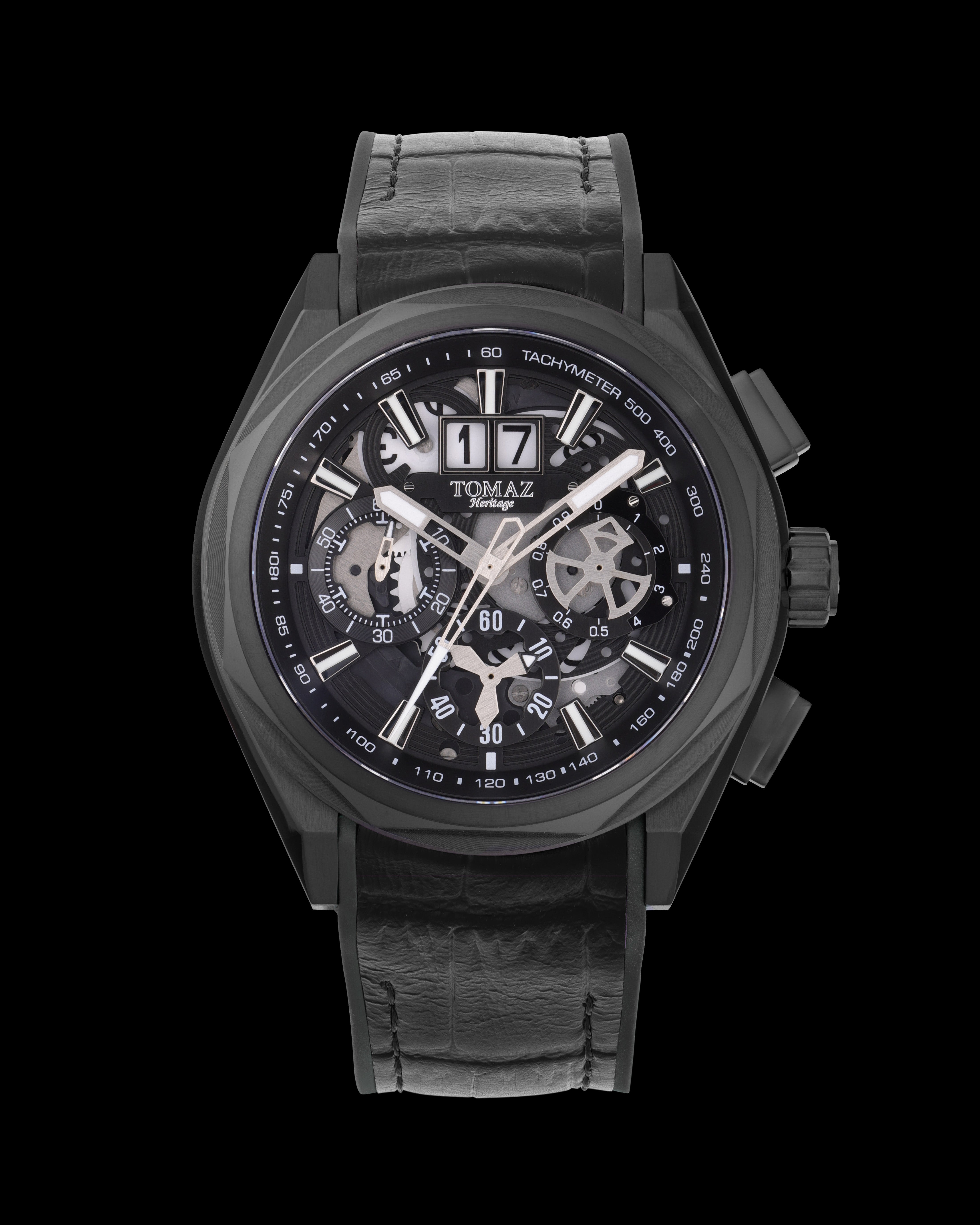 Tomaz RAWR II TQ103-D7 Skeleton Big Date Chronograph Watch