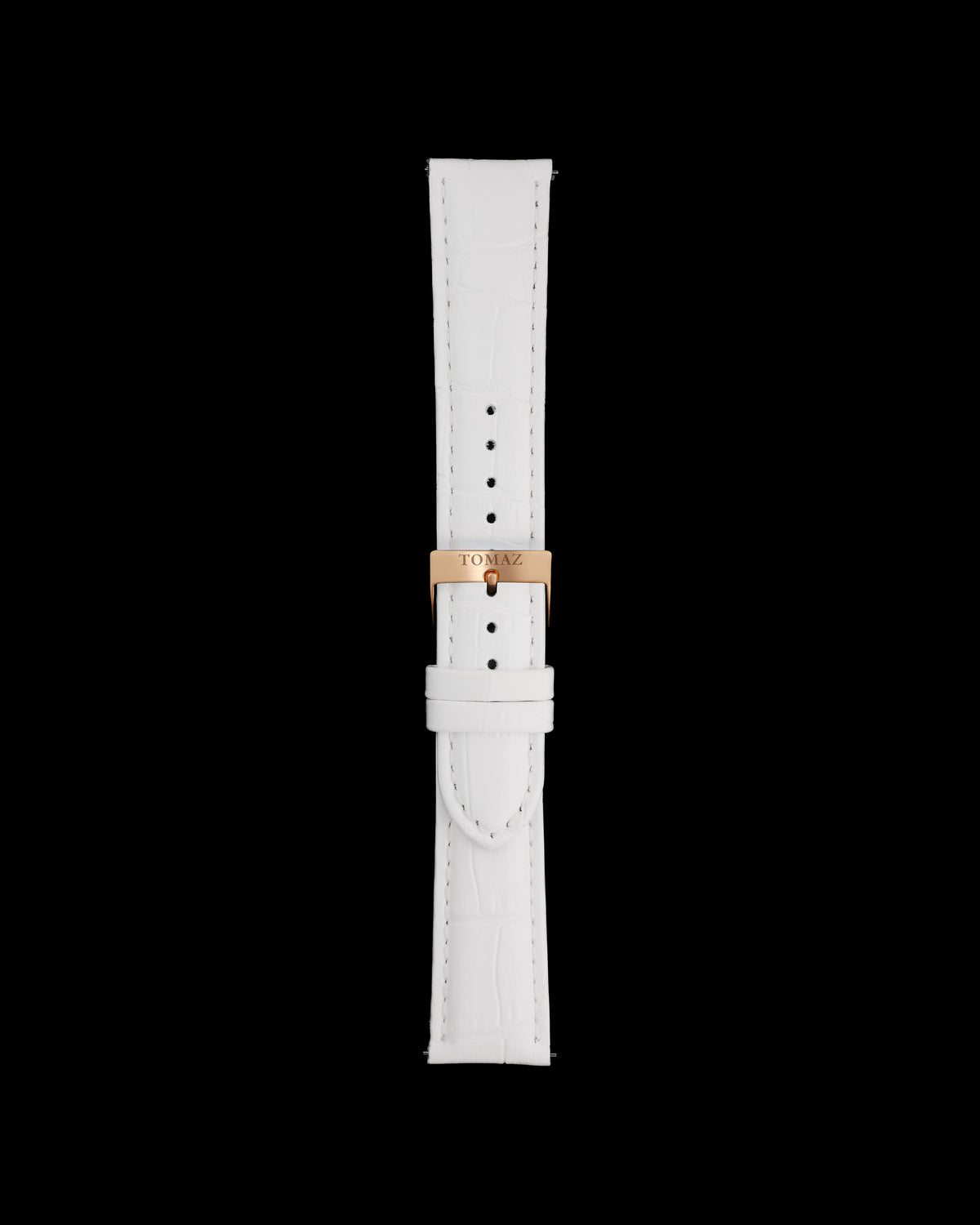 Tomaz TS1-1A Leather Bamboo 20mm Watch Strap (White)