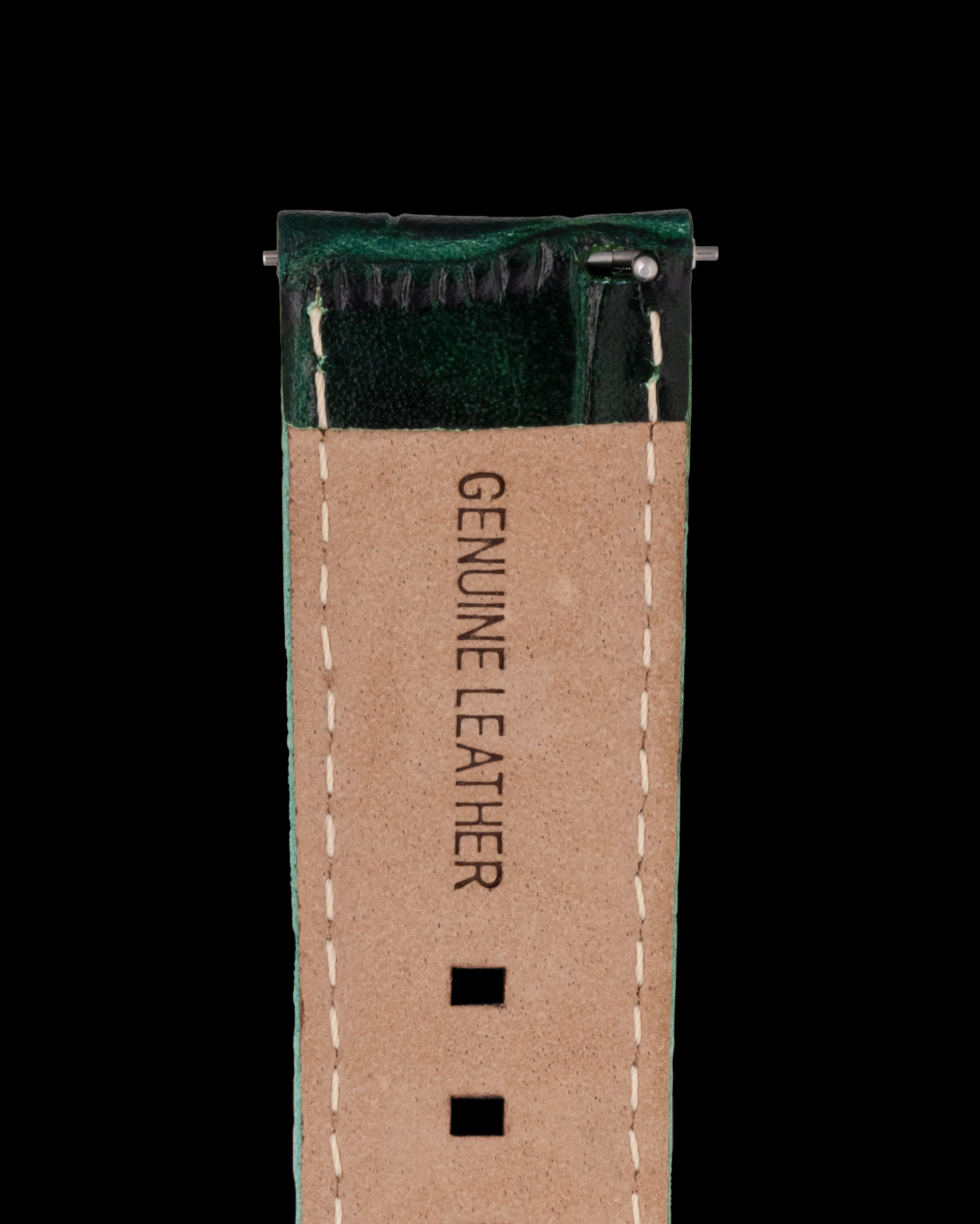 Tomaz TS1-1B Leather Bamboo 22mm Watch Strap (Green)