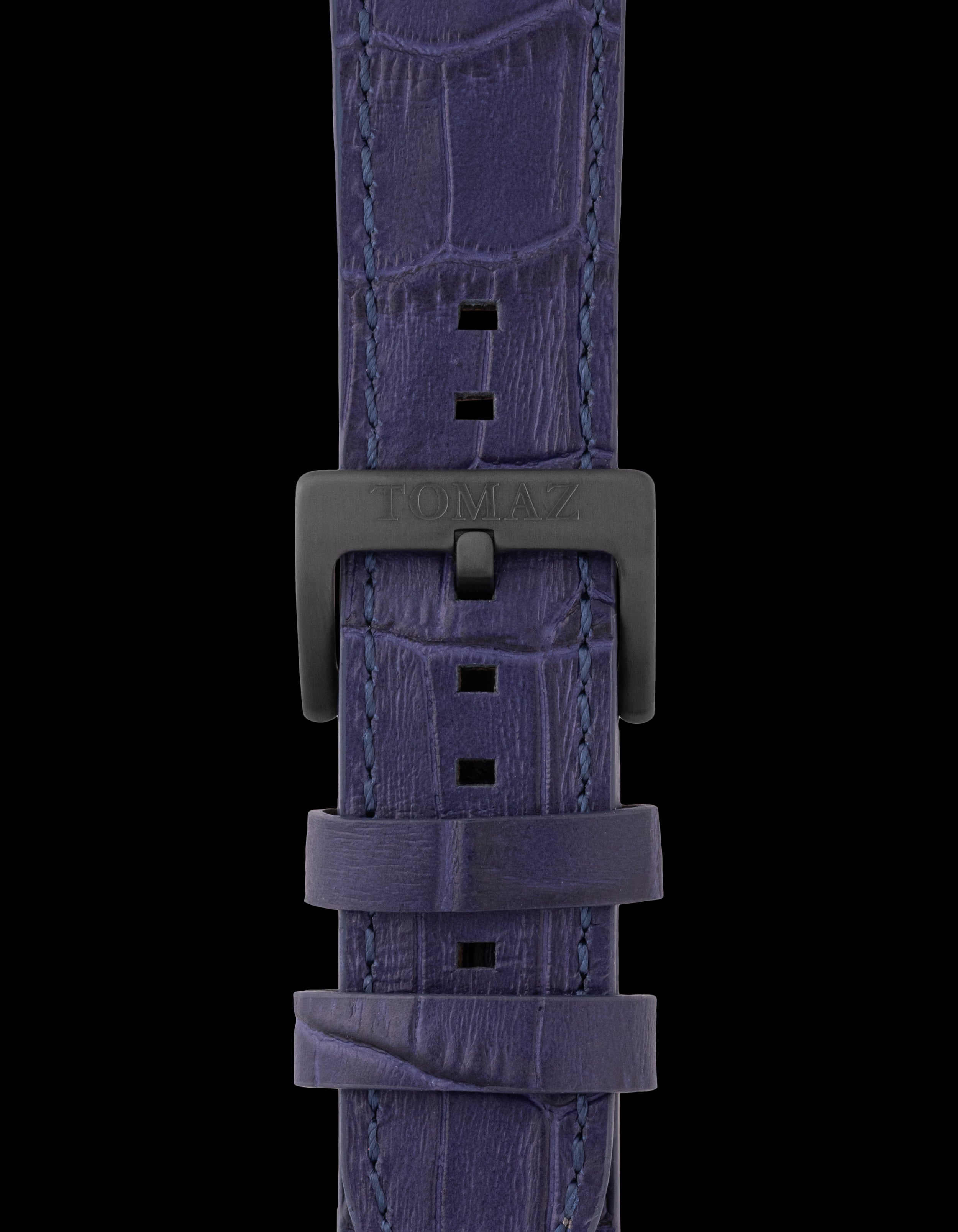 Tomaz TS1-1 Leather Bamboo 24mm Watch Strap (Blue)