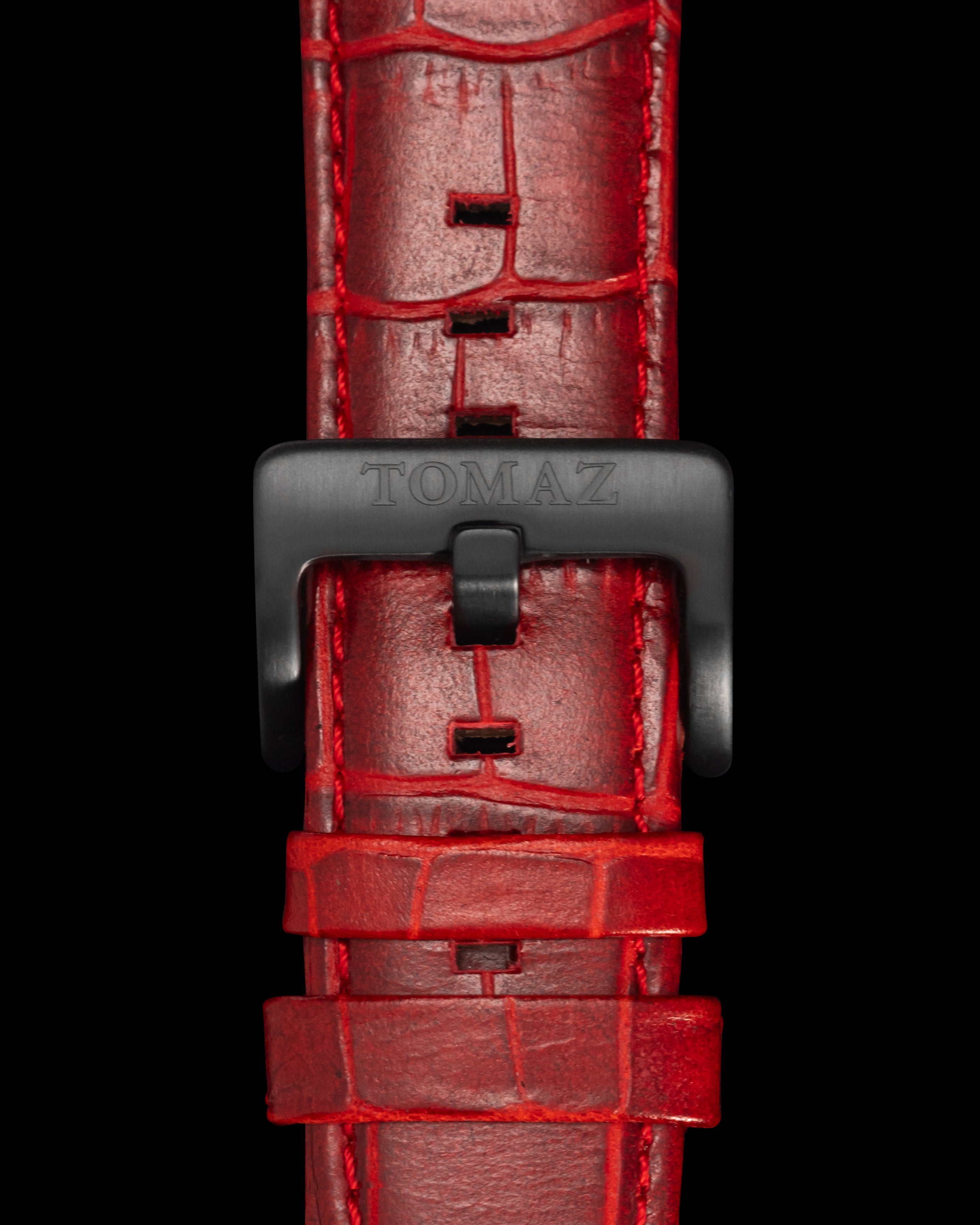 Tomaz TS1-1 Tali Jam Tangan Buluh Kulit 26mm (Merah)
