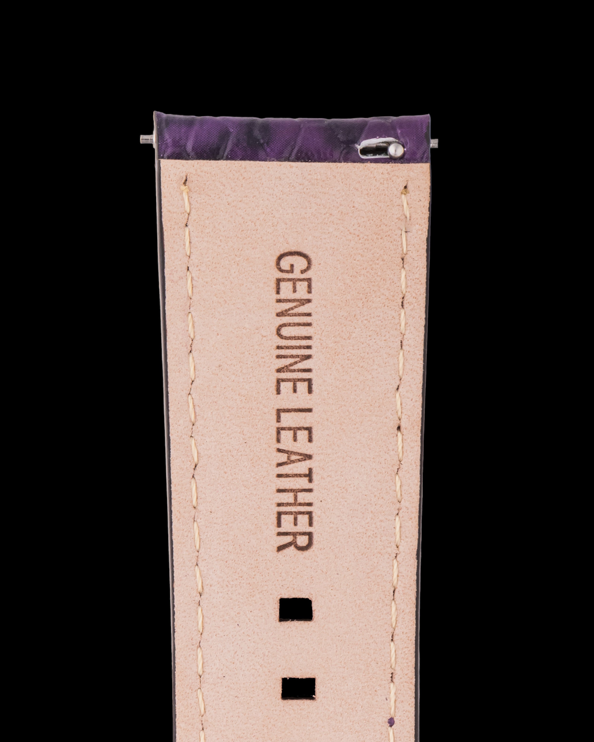 Tomaz TS1-5 Men's Leather Snake 24mm Watch Strap (Purple)