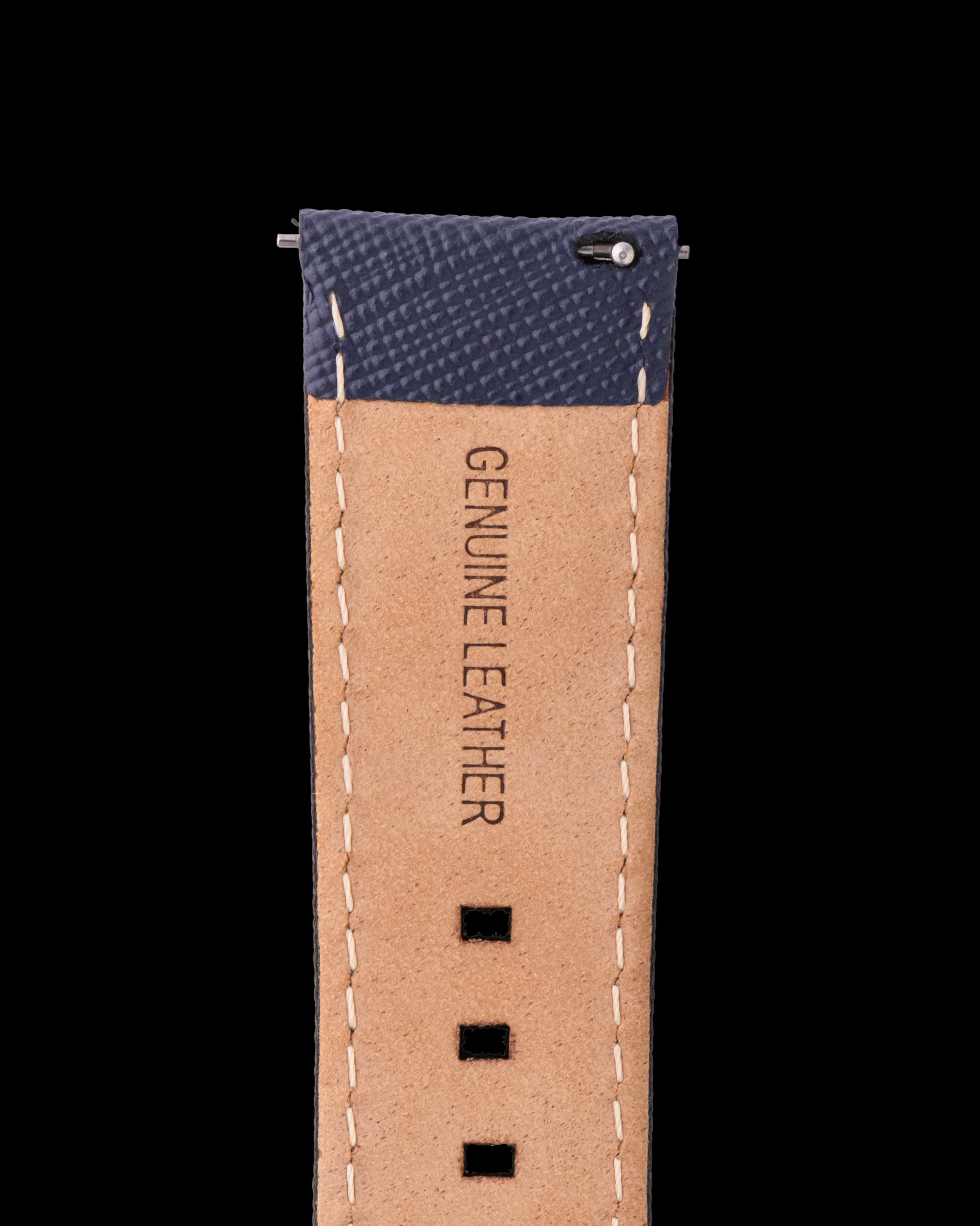 Tomaz TS1A-1B Leather Plain 22mm Watch Strap (Blue/White)