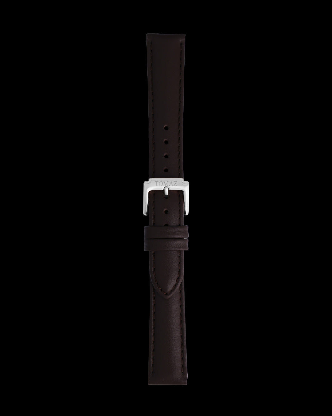 Tomaz TS1A-1B Leather Plain 16mm Watch Strap (Coffee)
