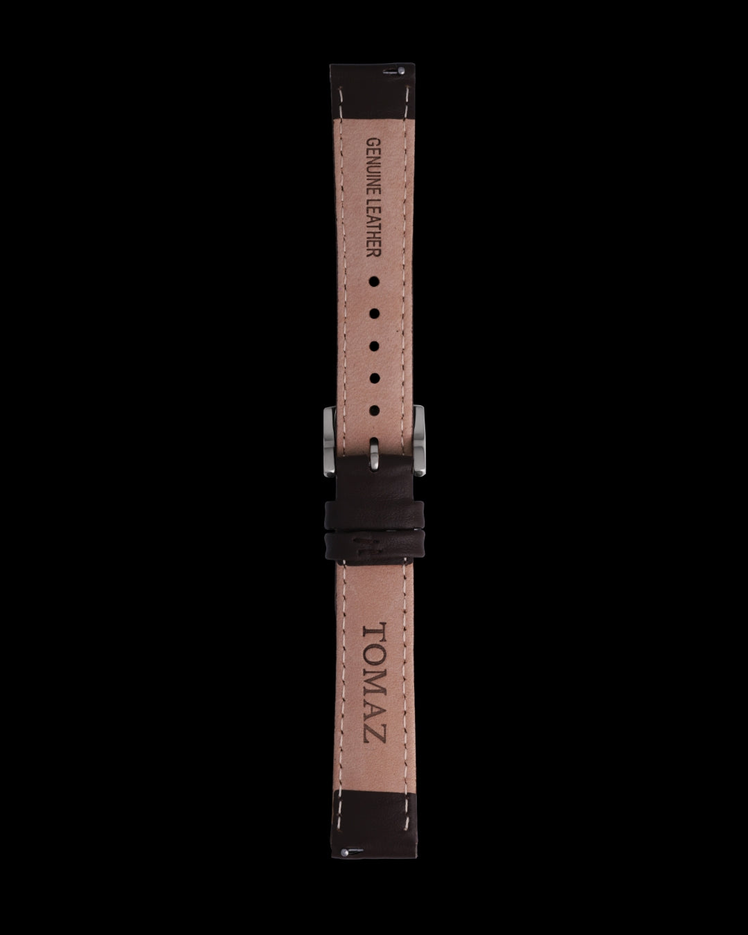 Tomaz TS1A-1B Leather Plain 16mm Watch Strap (Coffee)