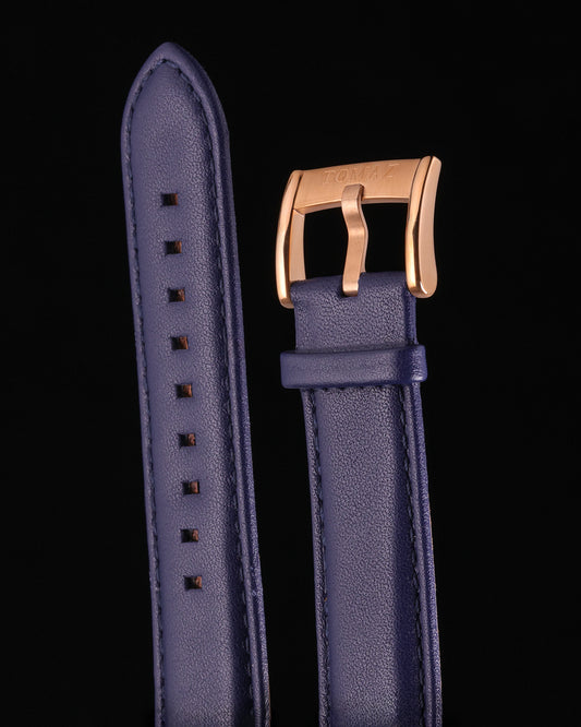 Tomaz TS1A-1A Leather Plain 22mm Strap (Blue)