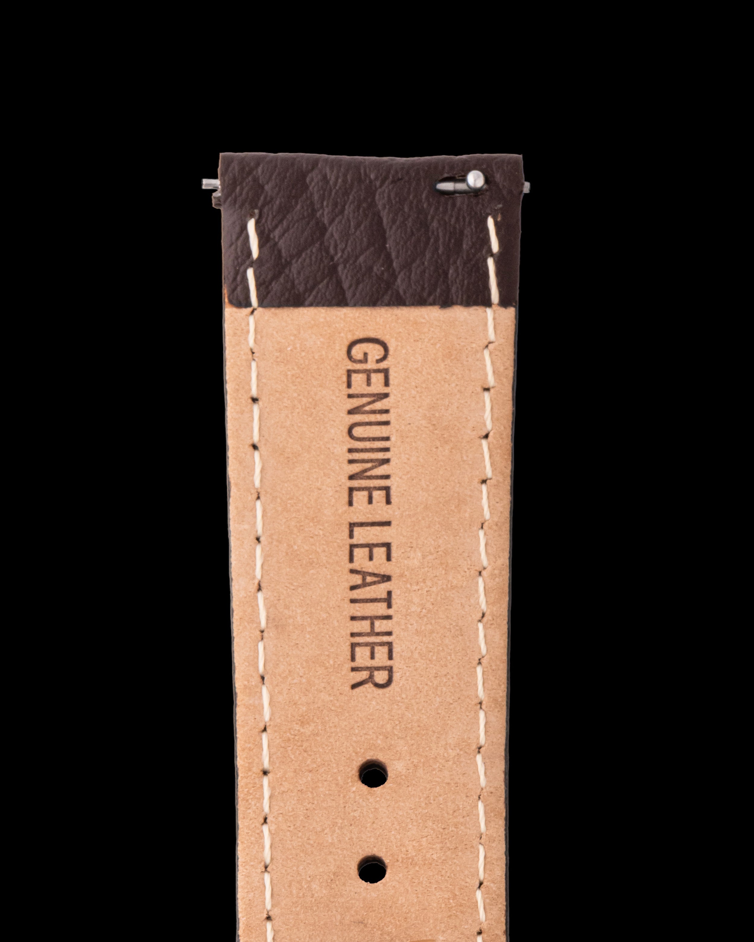 Tomaz TS2-3 Leather Lychee 24mm Watch Strap with Butterfly Clip (Coffee)
