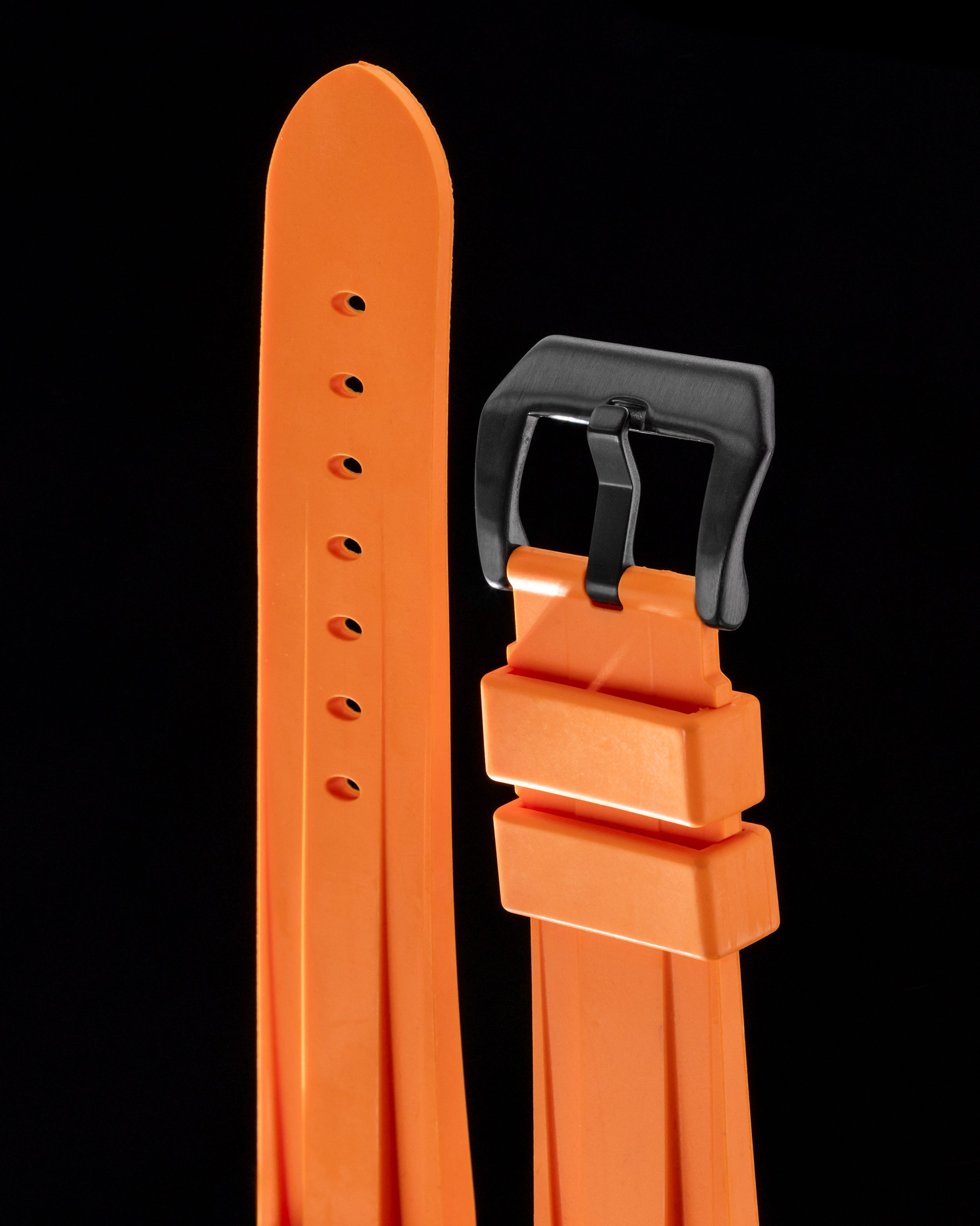 Tomaz TS6A Rubber Plain 24mm Watch Strap (Orange)